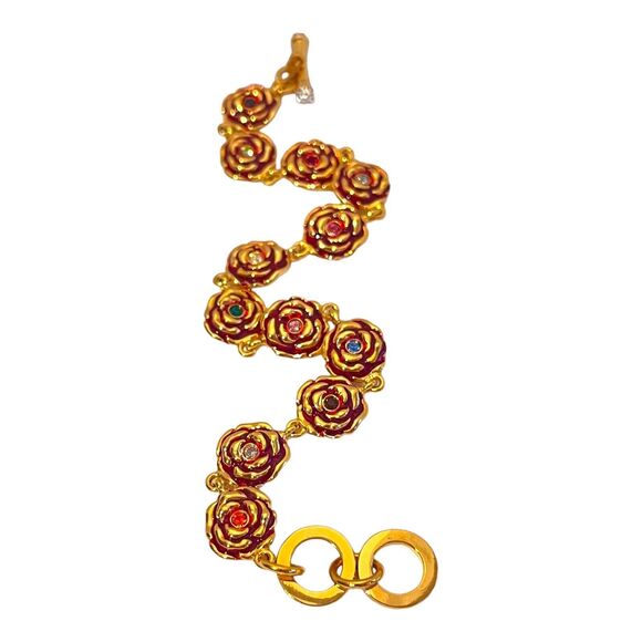 Designer Bracelet Words of LOVE Sincere Patient Kind Crystals Enamel 6G - Picture 1 of 6